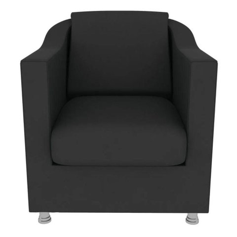 Poltrona Bia para Sala e Recepção Suede Preto Oz Store