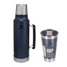 Garrafa Térmica 1 Litro Azul + Copo Térmico de Cerveja 473 ml com Tampa Stanley - 1