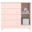 Ver imagem 6 de Cômoda Sapateira Infantil 1 Porta 4 Gavetas C/ Pés Doce Mel Rosa