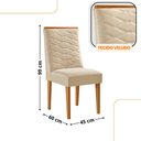 Ver imagem 3 de Mesa de Jantar Diane 180cm Tampo Mdf Vidro com 6 Cadeiras Eloise Moderna Mobília