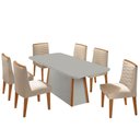 Ver imagem 2 de Mesa de Jantar Diane 180cm Tampo Mdf Vidro com 6 Cadeiras Eloise Moderna Mobília