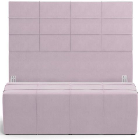 Kit Cabeceira Cama Box King 195cm com Calçadeira Roma W01 Suede Rosê - Lyam Lyam Decor