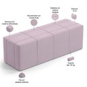 Ver imagem 7 de Kit Cabeceira Cama Box King 195cm com Calçadeira Roma W01 Suede Rosê - Lyam Lyam Decor