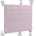 Ver imagem 5 de Kit Cabeceira Cama Box King 195cm com Calçadeira Roma W01 Suede Rosê - Lyam Lyam Decor
