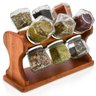 Porta Temperos e Condimentos de Mesa Em Madeira Rústico Giratório Com 12 Frascos de Vidro 120ml Cada - 2