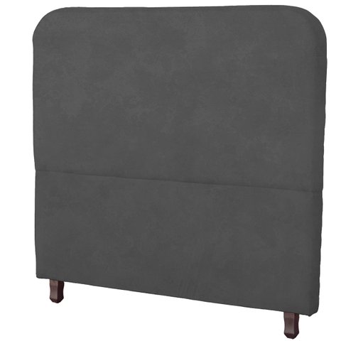 Cabeceira Casal Estofada para Cama Box Lizza Veludo Cinza Escuro