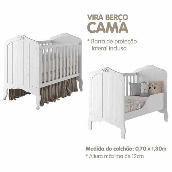 Berço Americano Harmonia Branco - Permobili - 4