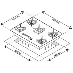 Cooktop Ultra Chama 5 Bocas Prata - Chamalux - 4