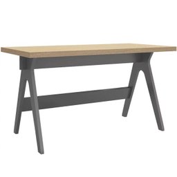 Mesa para Escritório 100% MDF Carvalho/Grafite - Dalla Costa - 2