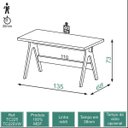 Ver imagem 3 de Mesa para Escritório 100% MDF Carvalho/Grafite - Dalla Costa