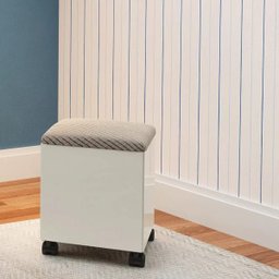 Puff com Tampa de Abrir 35cm Off White / Geometrico - Dalla Costa - 1