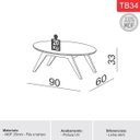 Ver imagem 3 de Mesa de Centro Elíptica Grafite/carvalho - Dalla Costa