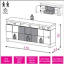 Ver imagem 3 de Balcão/buffet 176cm Quadriculado 3d Grafite