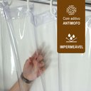 Ver imagem 3 de 2 Cortina Box Banheiro Pvc Transparente Antimofo Ilhós 1,95