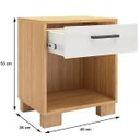 Ver imagem 3 de Mesa de Cabeceira 1 Gaveta Freijó/off White - Dalla Costa