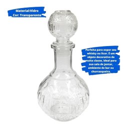 Garrafa De Vidro 500ml Com Tampa Inox Para Água Licor Whisky - 2