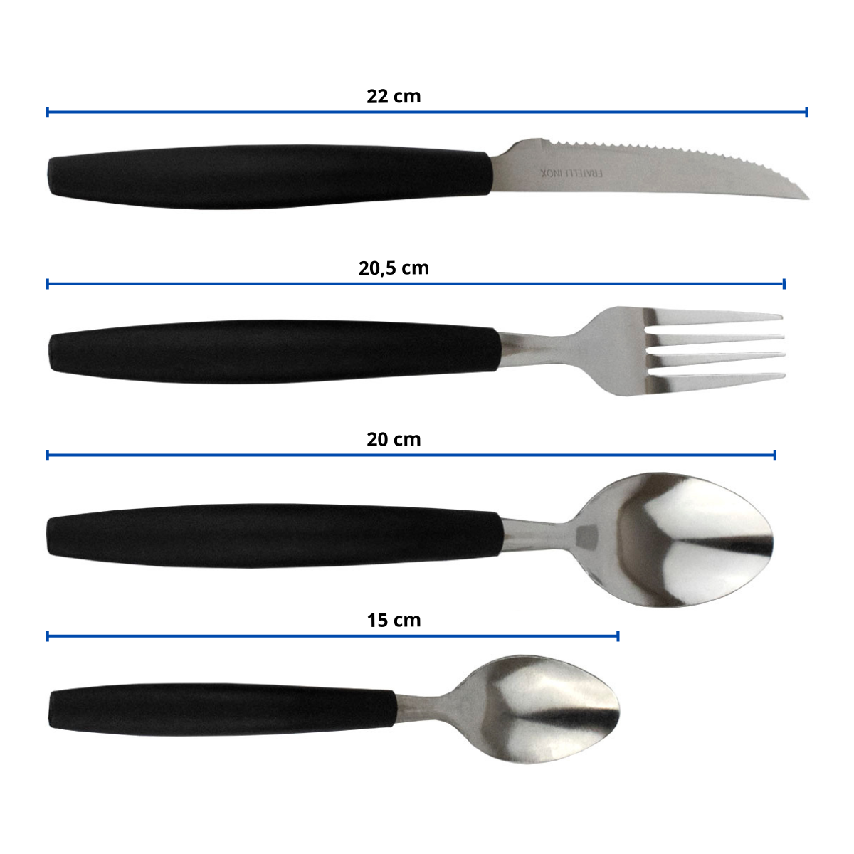 Jogo de Talheres Inox 25 Peças Faqueiro Linha Caprese Com Porta Talher Preto Fratelli - 5