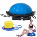 Ver imagem 1 de Bola Bosu Com Elastico Grande Yoga Reabilitaçao Pilates Fisioterapia Academia Ginastica Alongamento 