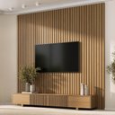 Ver imagem 1 de Rack com Painel Ripado TV 86 Polegadas Planejado 240x250cm Aruá CabeCasa MadeiraOriginals Marrom