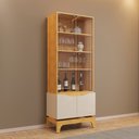 Ver imagem 1 de Cristaleira de Madeira com Vidro para Sala de Jantar Bar Clarice D05 Cedro Off White - Lyam Decor