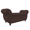 Ver imagem 1 de Sofá Retrô com Baú Grécia Namoradeira Calçadeira Suede Marrom