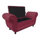 Ver imagem 4 de Sofá Retrô com Baú Grécia Namoradeira Calçadeira Suede Rosê