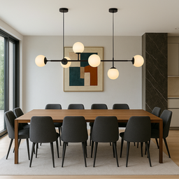 Lustre Pendente Jabuticaba Preto Vidro Opaco Inovartte Inl98 - 2
