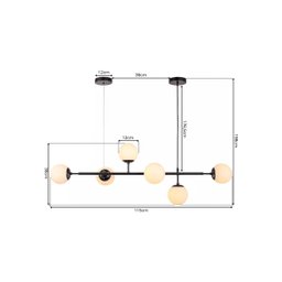 Lustre Pendente Jabuticaba Preto Vidro Opaco Inovartte Inl98 - 3