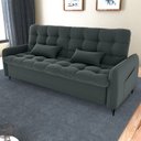 Ver imagem 2 de Sofa Cama 2 Lugares 200cm Pillar Veludo E401 Chumbo Milani Store