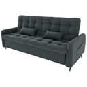 Ver imagem 1 de Sofa Cama 2 Lugares 200cm Pillar Veludo E401 Chumbo Milani Store