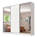 Ver imagem 2 de Guarda-Roupa Casal 100% MDF Madesa Royale 3 Portas de Correr com Espelhos Branco Cor:Branco