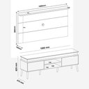 Ver imagem 2 de Rack com Painel Slim p/ TV até 75" com 2 Portas Lumina Carvalho/Grafite - Artely