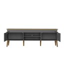 Ver imagem 7 de Rack com Painel Slim p/ TV até 75" com 2 Portas Lumina Carvalho/Grafite - Artely