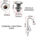 Ver imagem 2 de Cuba Quadrada Branca Com Torneira CA04 e Valvula Cromada