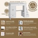 Ver imagem 7 de Cama Juvenil Multifuncional 4 Portas e 1 Gaveta Aurora Branco Yescasa