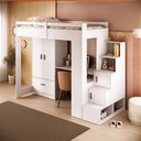 Ver imagem 1 de Cama Juvenil Multifuncional 4 Portas e 1 Gaveta Aurora Branco Yescasa