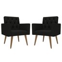 Ver imagem 1 de Kit 2 Poltronas Thais Clássico: Suede/preto
