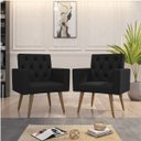 Ver imagem 5 de Kit 2 Poltronas Thais Clássico: Suede/preto