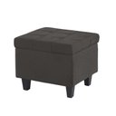 Ver imagem 2 de Kit Recamier Madri 1,40m + 2 Puff Suede Grafite - Inova Decor Inova Decorações Kit Madri