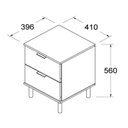 Ver imagem 4 de Mesa de Cabeceira Ditália 2 Gavetas Dm-125 Verde Oliva