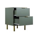 Ver imagem 5 de Mesa de Cabeceira Ditália 2 Gavetas Dm-125 Verde Oliva