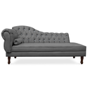 Ver imagem 1 de Recamier Divã Juliana 185cm com Strass - Direita Suede: Cinza