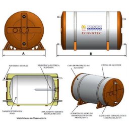Boiler Térmico Solar New Econotec 600 Litros Baixa Pressão Ouro Fino - 2
