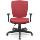 Ver imagem 6 de Kit 04 Cadeiras de Escritório Diretor Office Giratória Preto Alta Flexi P03 Vinil Vermelho - Lyam Ly