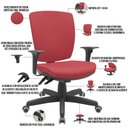 Ver imagem 4 de Kit 04 Cadeiras de Escritório Diretor Office Giratória Preto Alta Flexi P03 Vinil Vermelho - Lyam Ly