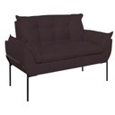 Ver imagem 2 de Poltrona Sofá Luxo Base Metal Preto Recepção Escritório Cor:cinza