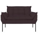 Ver imagem 3 de Poltrona Sofá Luxo Base Metal Preto Recepção Escritório Cor:cinza