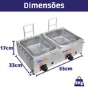 Ver imagem 4 de Fritadeira Industrial Inox à Gás 2 Cubas 5 Litros com Cesto