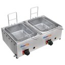 Ver imagem 1 de Fritadeira Industrial Inox à Gás 2 Cubas 5 Litros com Cesto