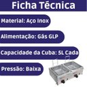 Ver imagem 2 de Fritadeira Industrial Inox à Gás 2 Cubas 5 Litros com Cesto